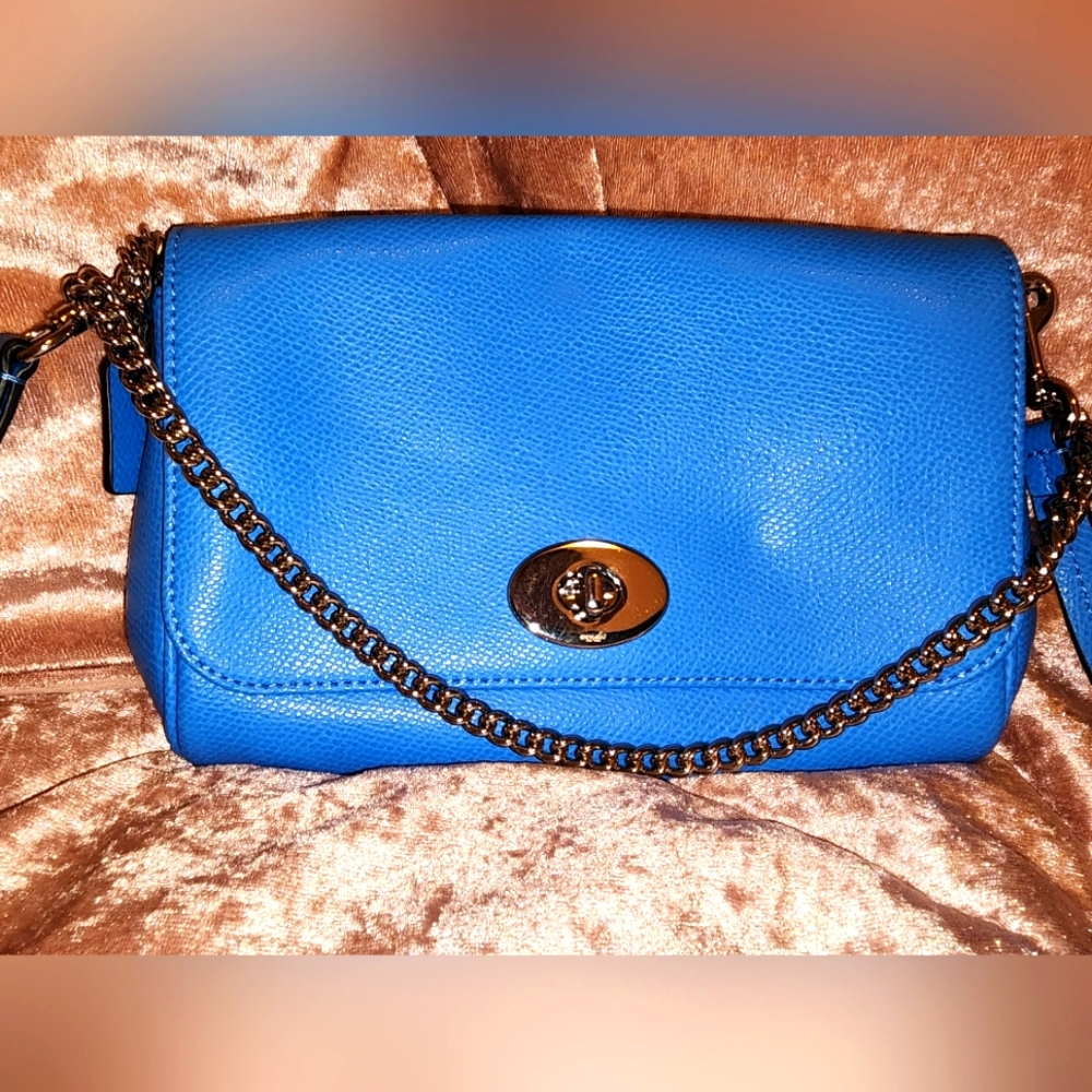 Coach Ruby Crossbody Wristlet Clutch F34604 in Turquoise | Color: Blue